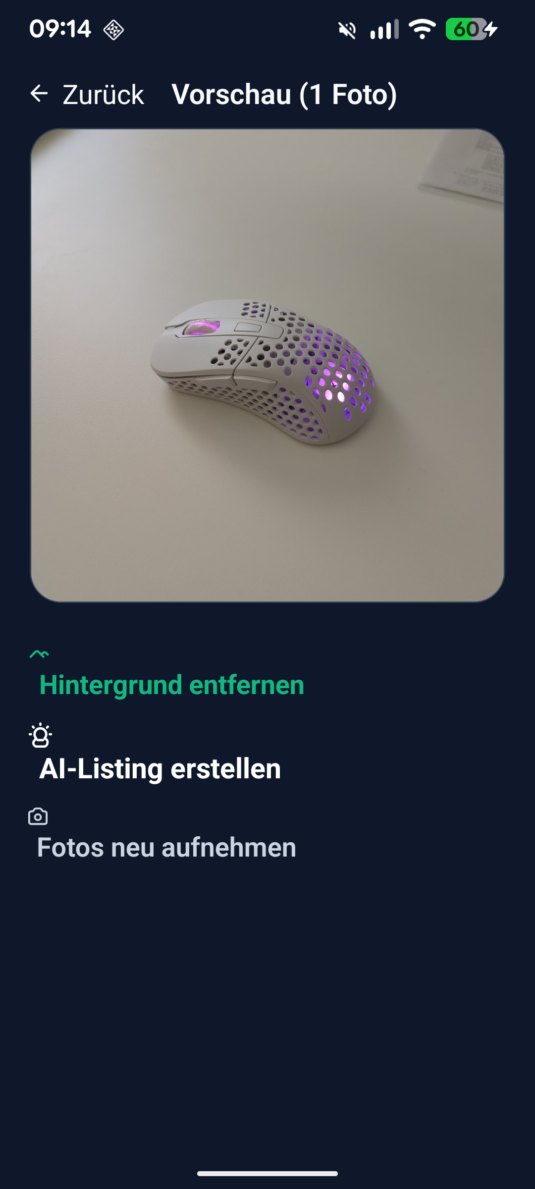 ResellPro: Artikel fotografieren und Vorschau ansehen