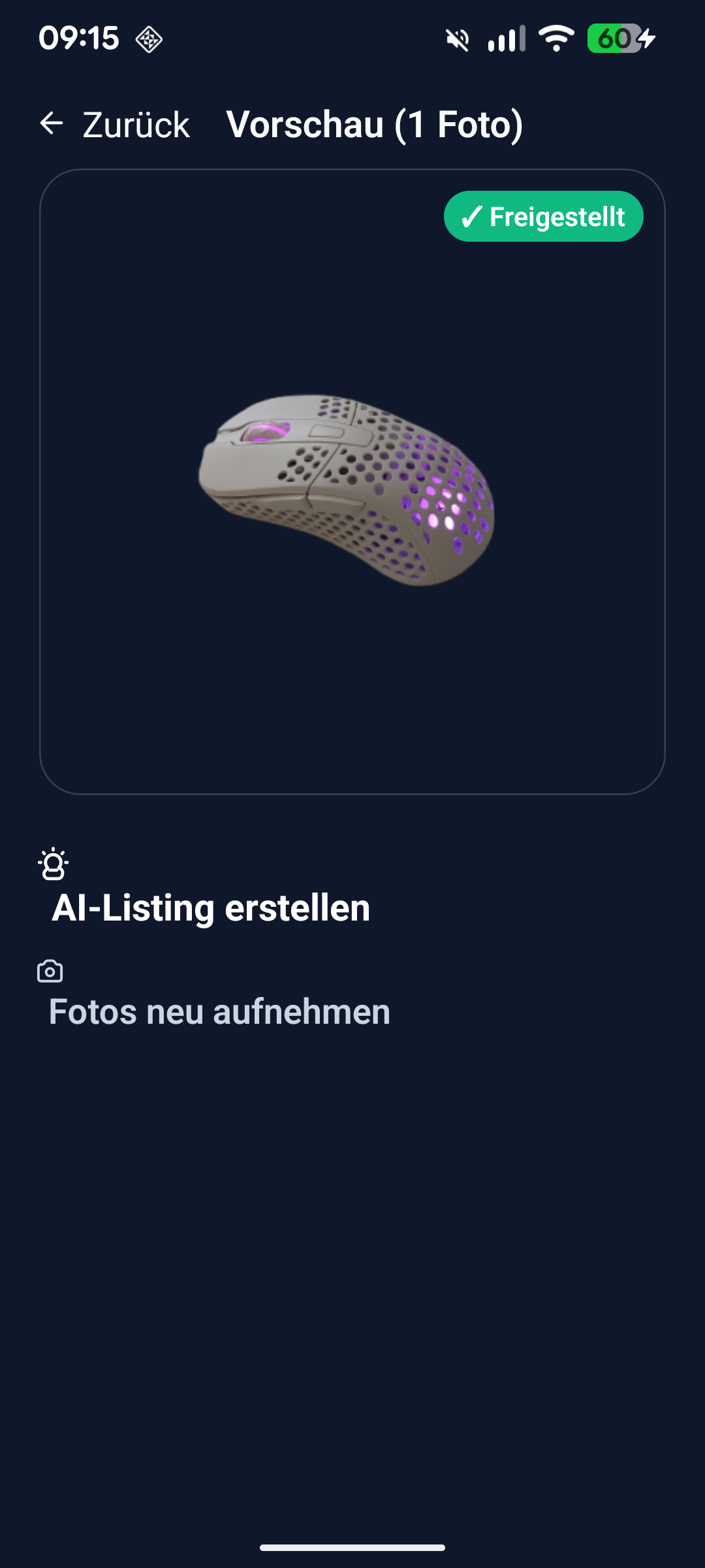 ResellPro: Hintergrund automatisch entfernt, freigestelltes Produktbild